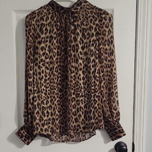 H&M Animal Print Blouse - Brown and Black